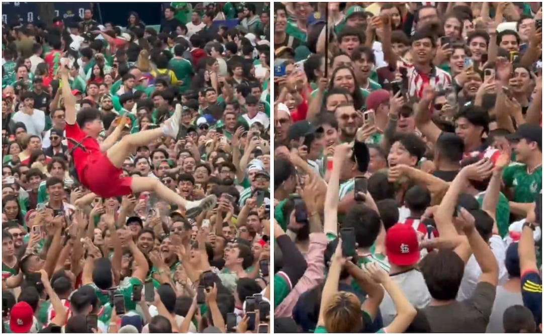 VIDEO: coreano vive la euforia de la fanaticada mexicana; es lanzado por los aires en Fan Fest. Foto: Captura de pantalla / Redes Sociales