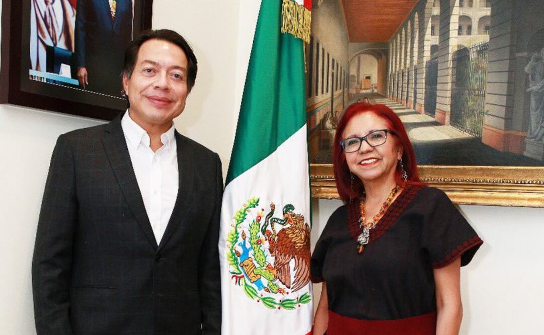 Leticia Ramírez Amaya (SEP) y Mario Delgado. Foto: Especial