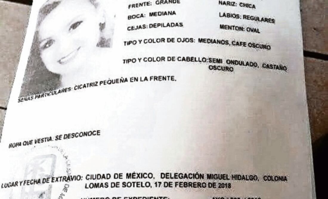 Familiares de la víctima revelaron que el pasado 16 de febrero, ella les avisó que después de salir del trabajo saldría con unos amigos. (ESPECIAL)