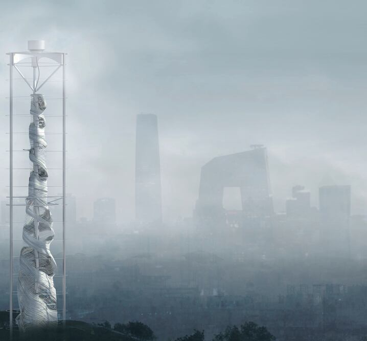 Air-Stalagmite es una edificación de gran altura que emergería en las zonas más contaminadas del planeta 
