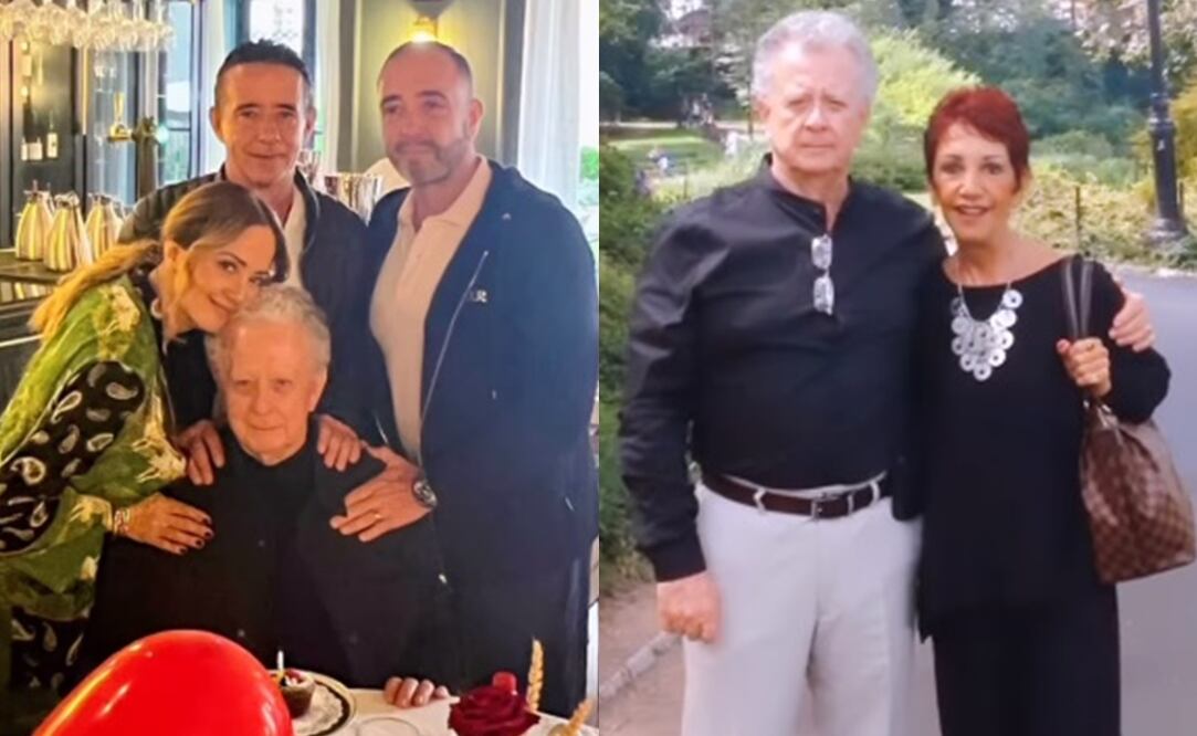 En la imagen, se puede apreciar a la conductora Andrea Legarreta junto a su padre, Juan, y a su difunta madre, Isabel Martínez. Fotos vía Instagram oficial de la famosa.