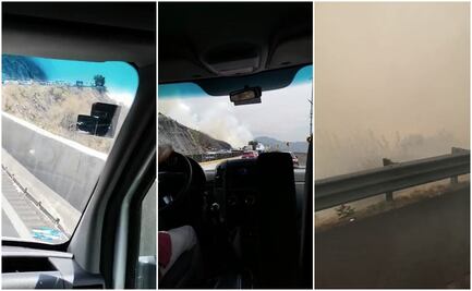 En plena Semana Santa, incendio provoca caos vial en la autopista México-Cuernavaca
