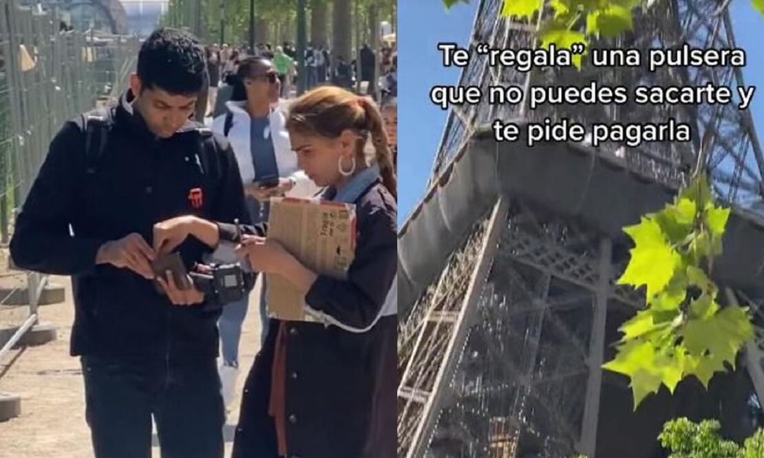 Tiktoker graba estafas en la Torre Eiffel FOTO: TikTok: ladistino
