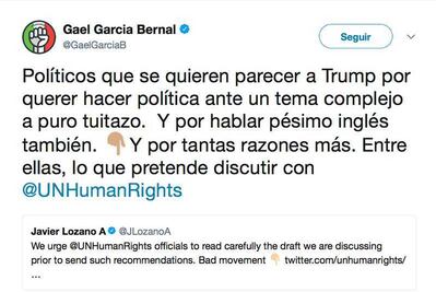 Gael García compara a Javier Lozano con Donald Trump; el senador le responde