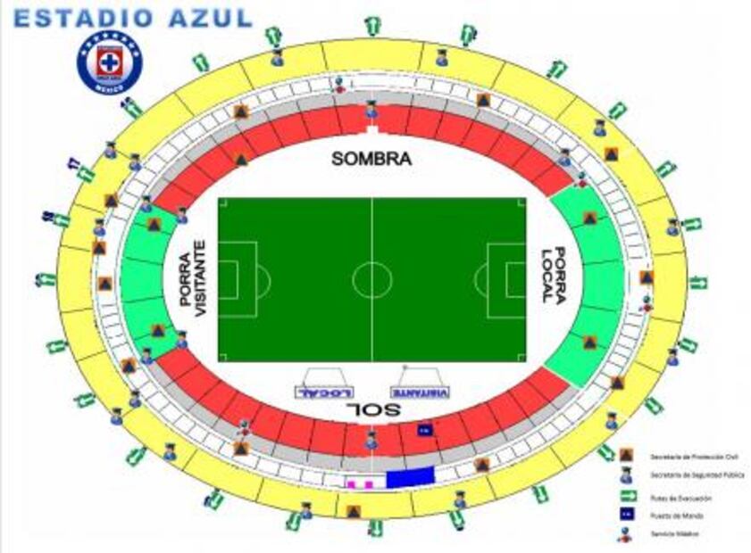 Así se ubica Protección Civil en los estadios