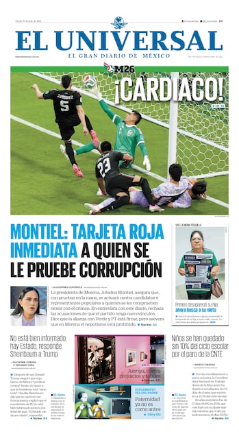 Portada impresa del 19 de junio de 2026