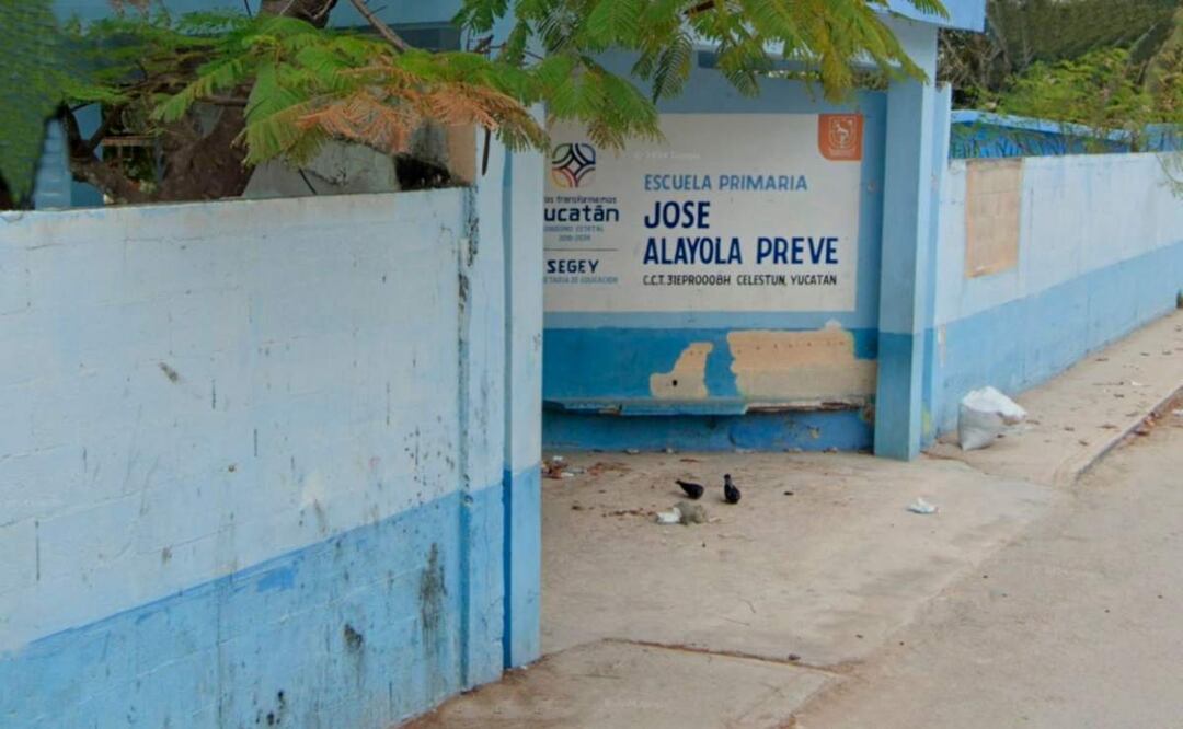 La intoxicación del maestro y los 14 niños ocurrió en la primaria “José Alayola Preve” en Celestún, Yucatán (21/05/2025). Foto: Especial