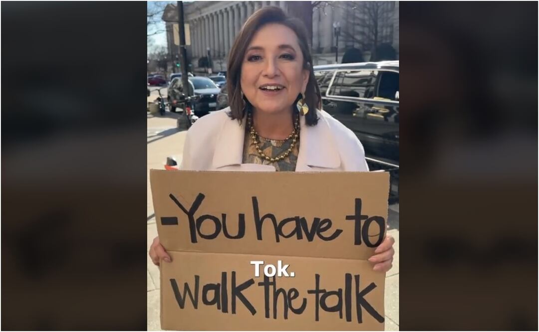 Xóchitl Gálvez enfrenta con Tiktok críticas por pronunciación en inglés. Foto: Captura de pantalla