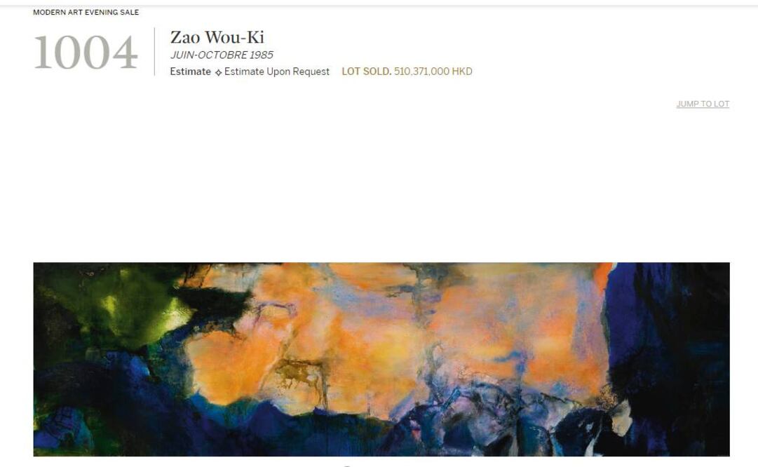 "Junio-Octubre 1985"  es un tríptico abstracto de 10 metros de largo Foto: sothebys.com