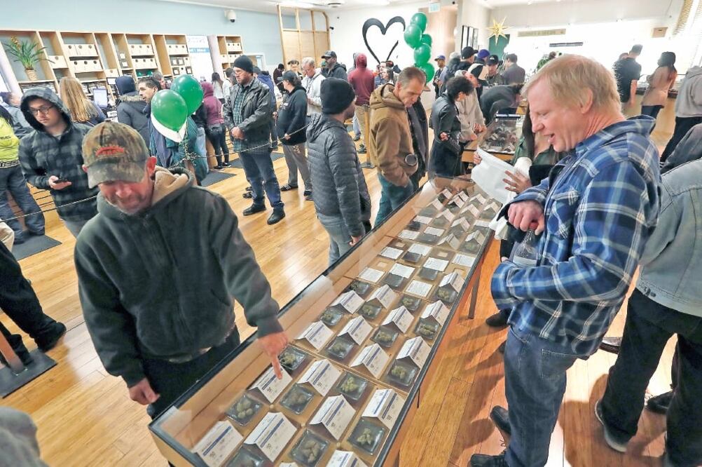 Decenas de personas acudieron ayer a dispensarios de cannabis autorizados en California, como Harborside, en Oakland. (JOHN G. EFE)