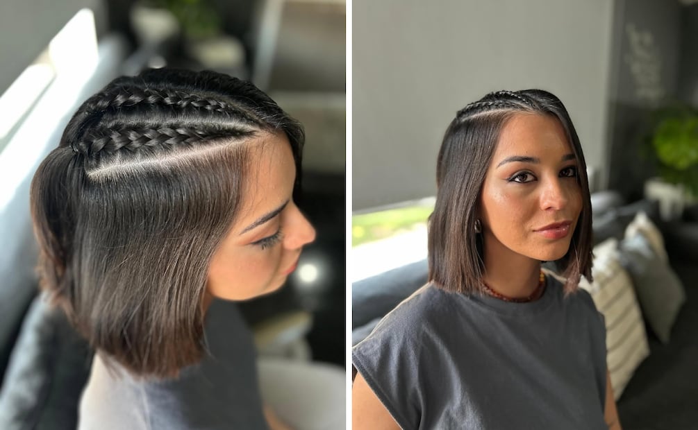 Cabello corto con trenzas. Foto: Instagram @peinados.nv