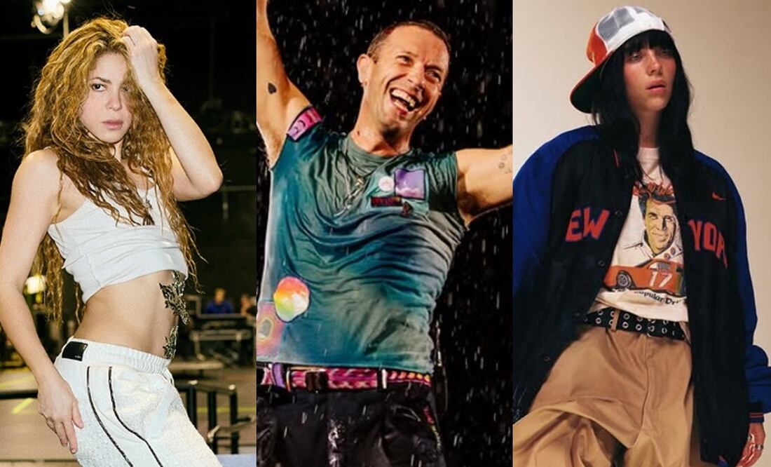 Shakira, Chris Martin y Billie Eilish formarán parte de los shows durante la noche de los Grammy 2025. Foto: Instagram oficial de los artistas/@annaleemedia.