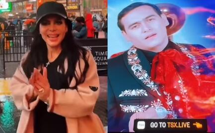 Maribel Guardia presume el rostro de su hijo Julián Figueroa en pantallas del Time Square