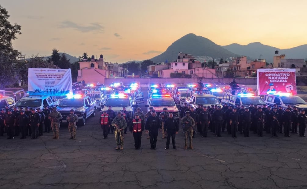 Despliegan Operativo Navidad Segura en Ecatepec; mil elementos refuerzan la vigilancia. Foto: Especial