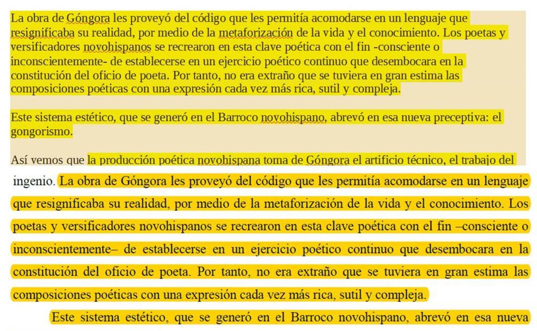 Arriba: Fragmento del artículo publicado en mayo de 2011 en la revista Espéculo por Itzel Cisneros. Abajo: Fragmento de la tesis de Raquel Barragán, presentada en junio de 2008 en la Facultad de Filosofía y Letras. FOTO: Tesis de Barragán y Especial.