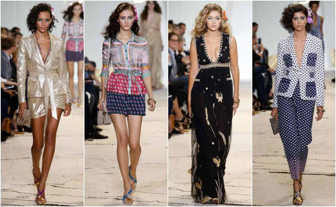 Algunas de las piezas que desfilaron para Diane von Furstenberg
