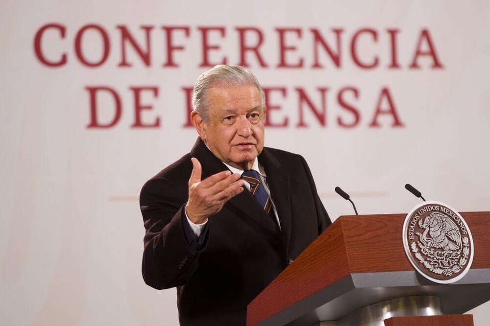El presidente Andrés Manuel López Obrador este viernes durante su conferencia mañanera Foto: Germán Espinoza
