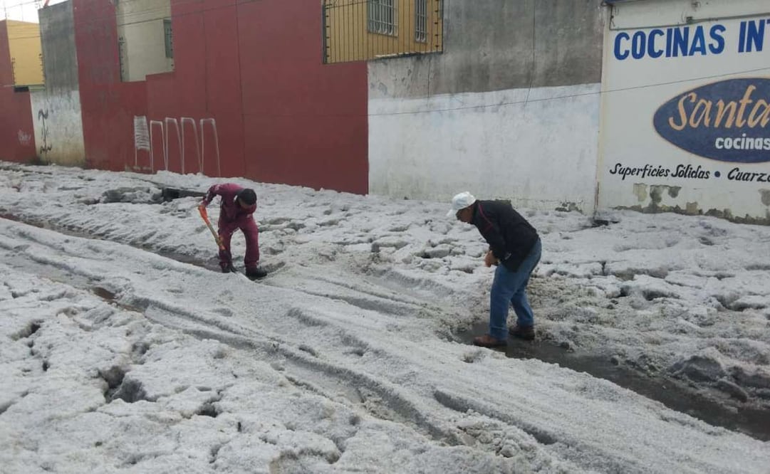 Se registra fuerte granizada la tarde de este sábado 2 de mayo en Toluca. Fotos: Especial