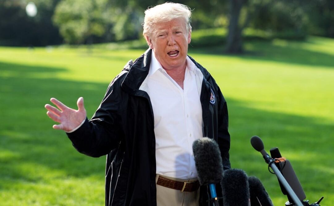 El presidente de Estados Unidos, Donald J. Trump, conversa con los medios en Washington DC, Estados Unidos (Foto: EFE)