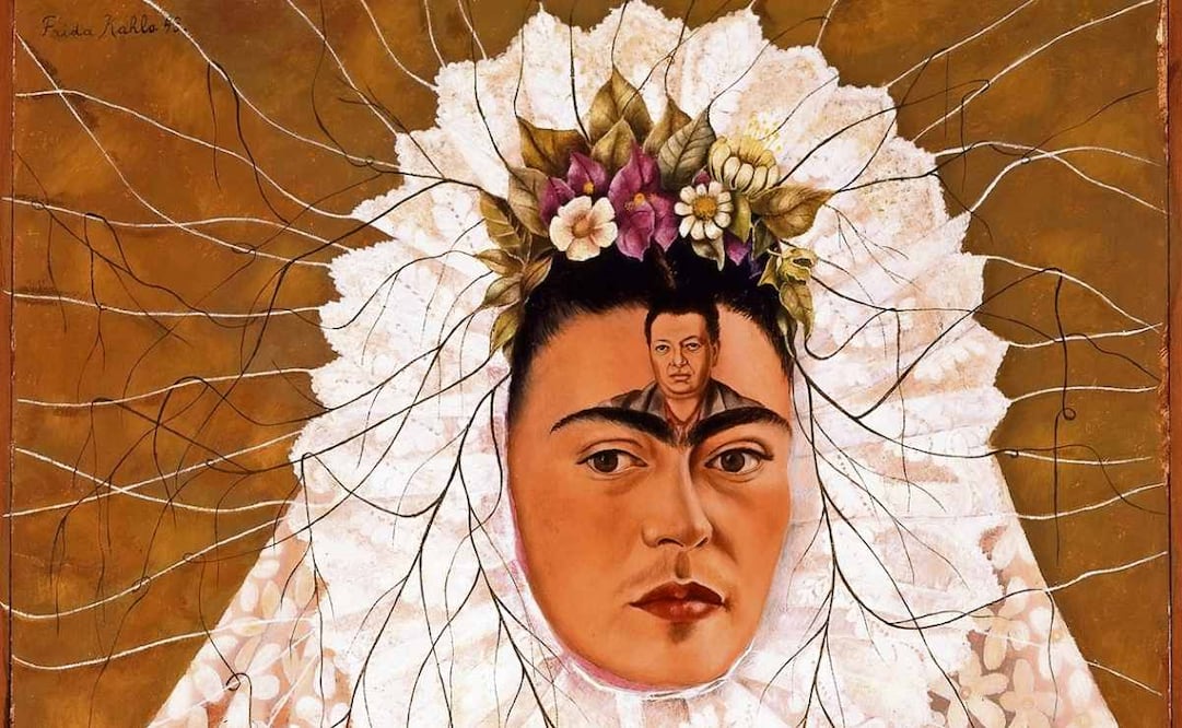 La obra Diego en mi pensamiento, de la artista Frida Kahlo, es de las piezas representativas de la colección. Foto: Colección Gelman Santander