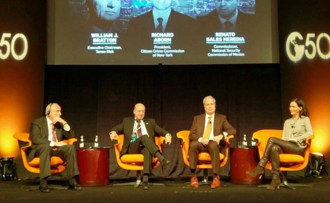 Durante el encuentro, el Comisionado Sales Heredia compartió los retos y avances en materia de seguridad pública. /Especial