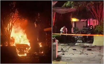 Auto de lujo se incendia tras impactarse contra una barda sobre Paseo de la Reforma; conductor muere en el lugar