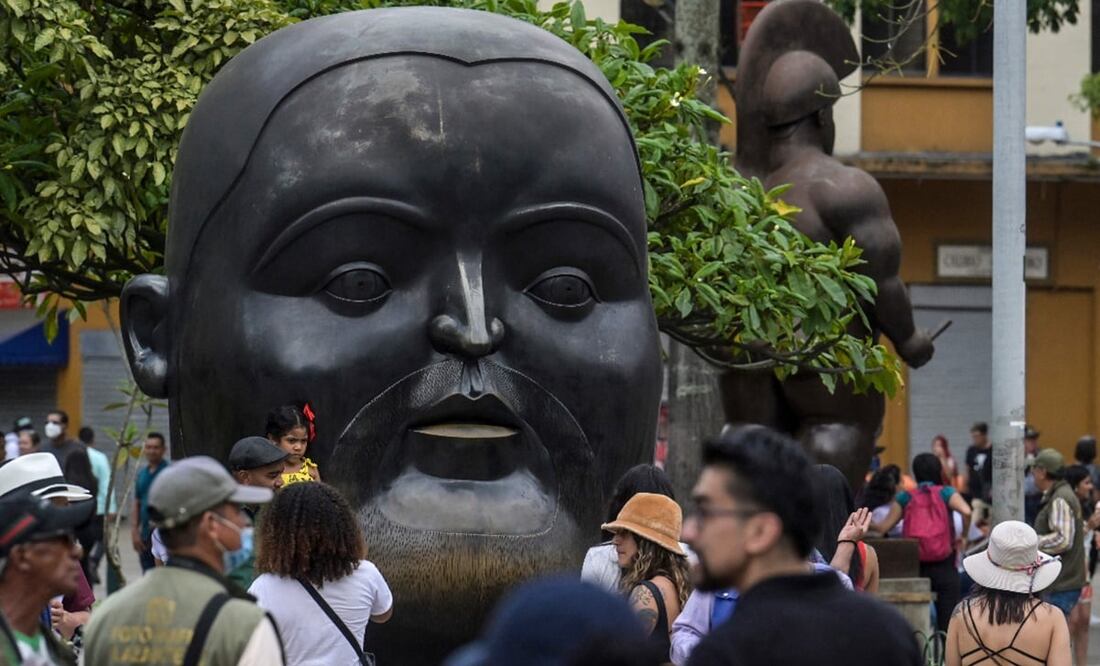 Escultura de las obras de Fernando Botero.Foto: AFP/Juan Barreto