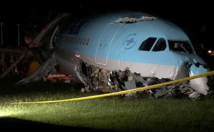 VIDEO. Avión termina con el fuselaje destrozado al aterrizar en aeropuerto de Filipinas