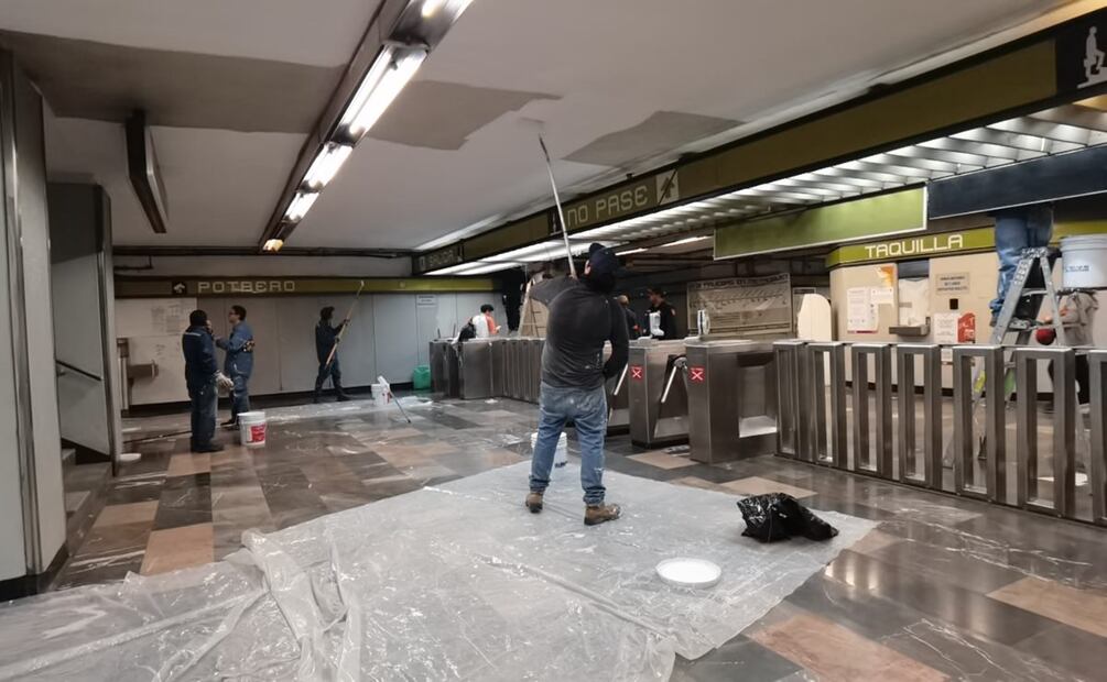 Labores de pintura y limpieza en diversas estaciones de las Líneas 2, 3, 6 y 8 del Metro. FOTO: Especial