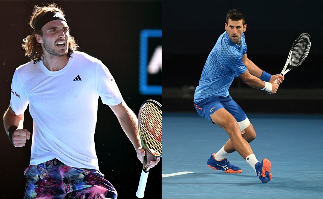 Stefanos Tsitsipas y Novak Djokovic / Foto: Especiales