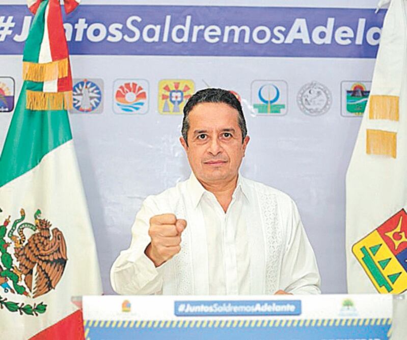 El gobernador Carlos Joaquín precisó que se instalan controles sanitarios en las siete entradas carreteras al estado, y se vigila la movilidad interna. Foto: Especial