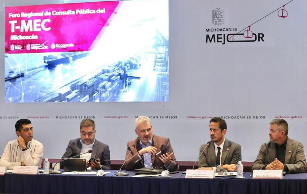 Michoacán inicia trabajos de la consulta pública para aportar propuestas que ayuden a mejorar el T-MEC. Foto: Especial