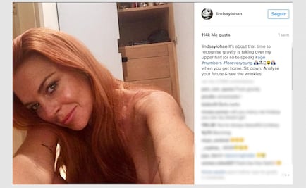 Con foto desnuda, Lindsay Lohan reconoce sus arrugas