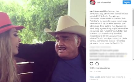 El beso de "piquito" entre Paty Navidad y Vicente Fernández