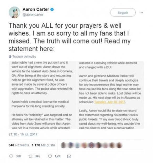 Aaron y Nick Carter pelean en redes sociales