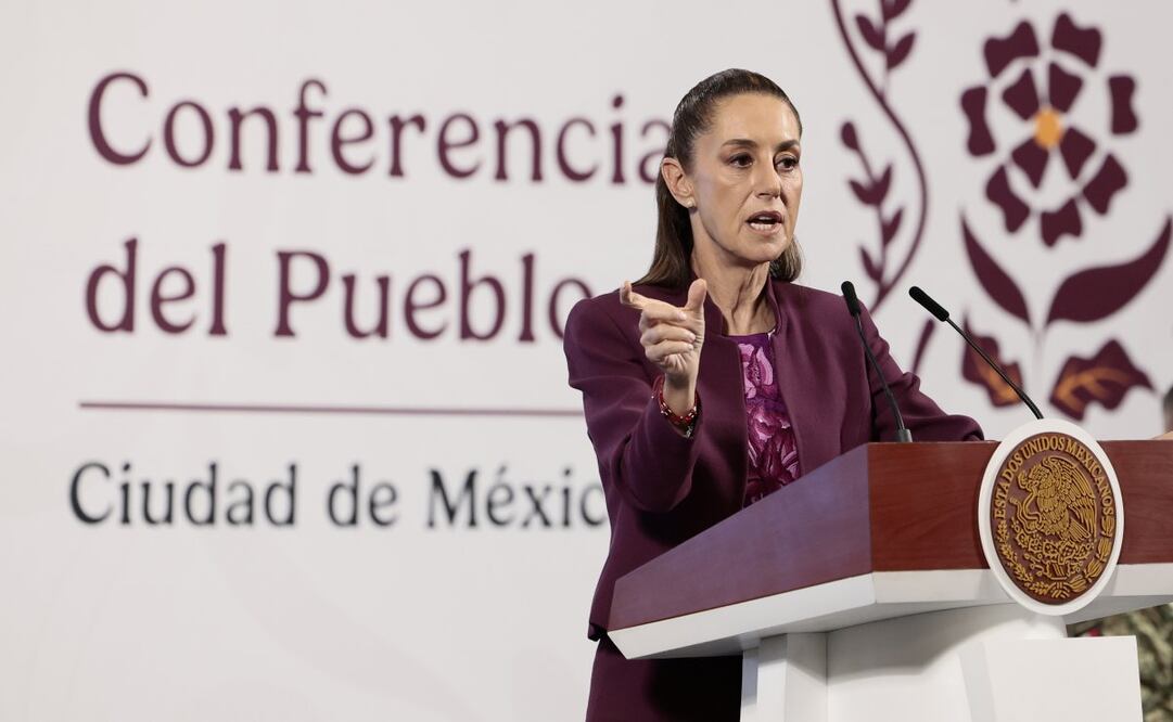 Claudia Sheinbaum en la mañanera del 28 de marzo de 2025. Foto: EFE