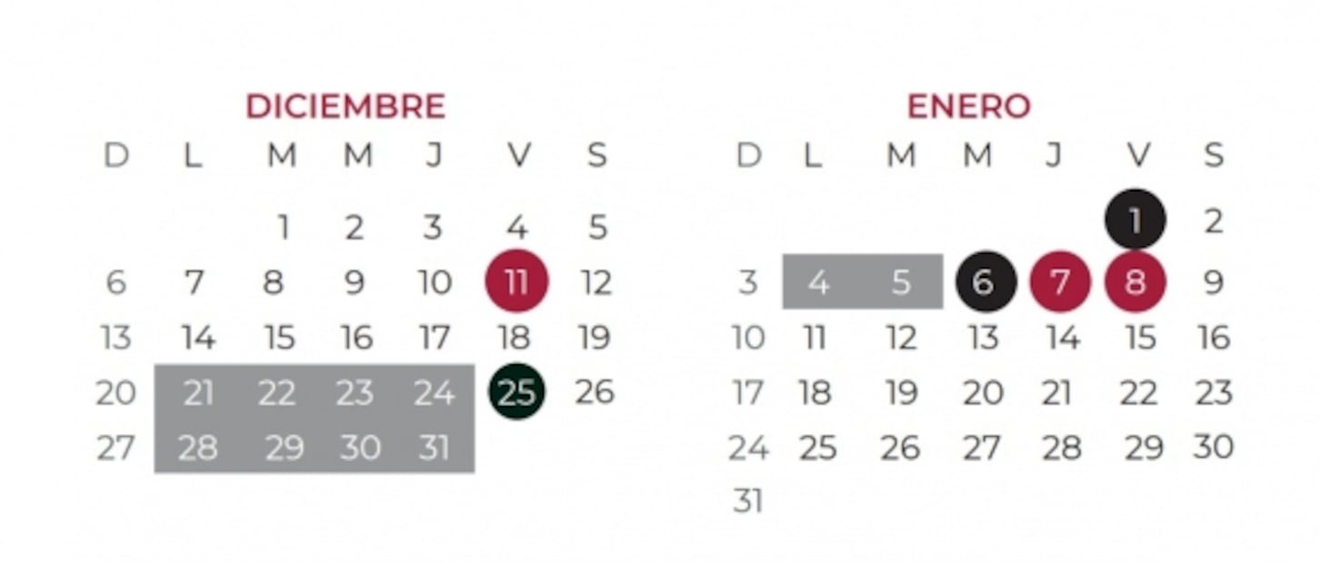 ¿Cuándo inician las vacaciones de diciembre 2020?