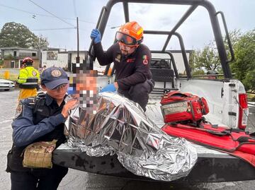 Rescatan a menor arrastrado por el Río Pesquería en Nuevo León; no presenta lesiones de gravedad