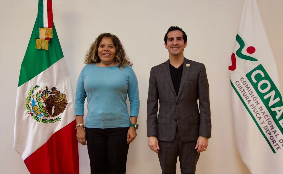 FOTO: @CONADE - Rommel Pacheco y María José Alcalá presumen reunión para apoyar a los deportistas mexicanos