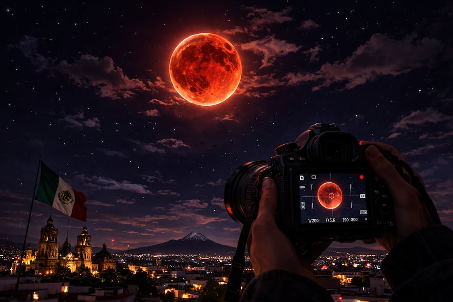 Conoce estos consejos para retratar la mística Luna de Sangre de marzo de 2026. Foto: Creada con IA (ChatGPT)