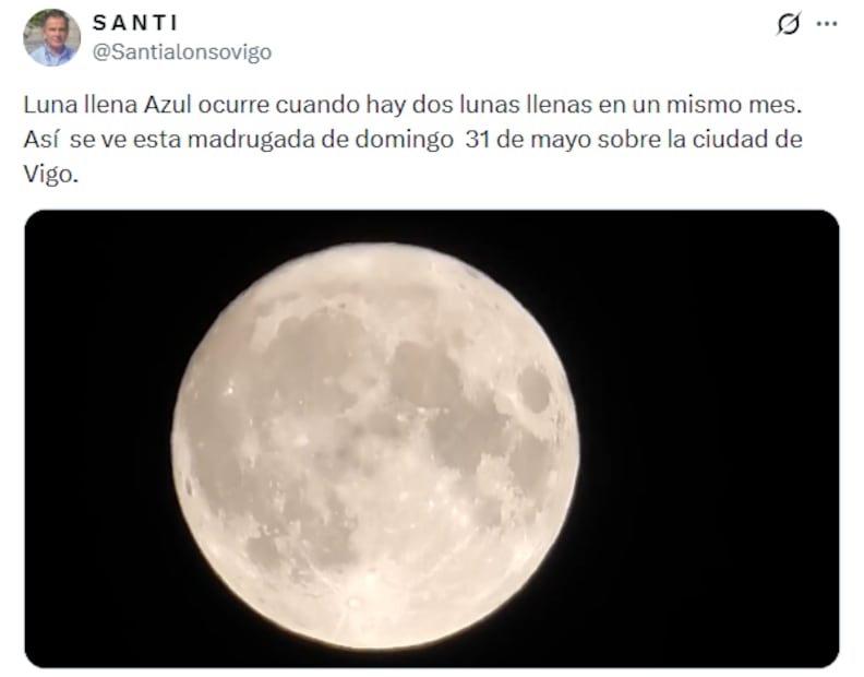 Fotos de la Luna Azul de mayo de 2026. Foto: X