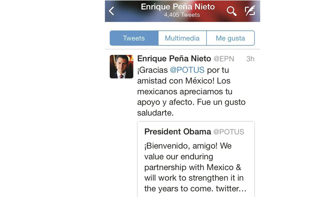 Amigos. Obama dio la bienvenida en Twitter a Peña Nieto, quien devolvió el gesto de amistad (TWITTER)