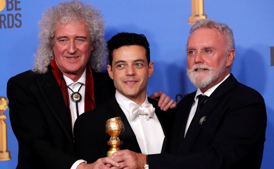 Brian May, Rami Malek y Roger Taylor. Foto: Reuters