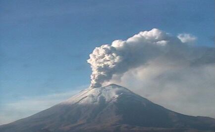Popocatépetl registra exhalación con bajo contenido de ceniza