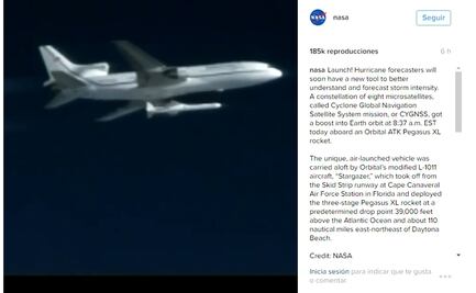 NASA lanza con éxito microsatélites para estudiar huracanes