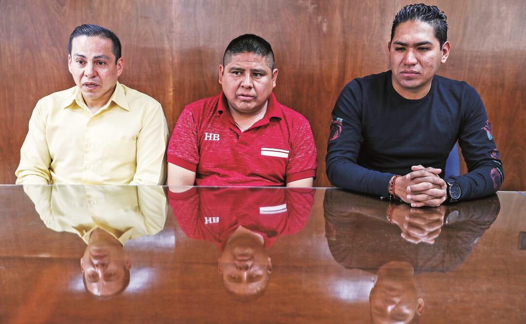 Ricardo Trejo, Hubel Mora y Juan de la Rosa Policías que detuvieron a Marco Antonio Sánchez (CRISTOPHER ROGEL. EL UNIVERSAL)