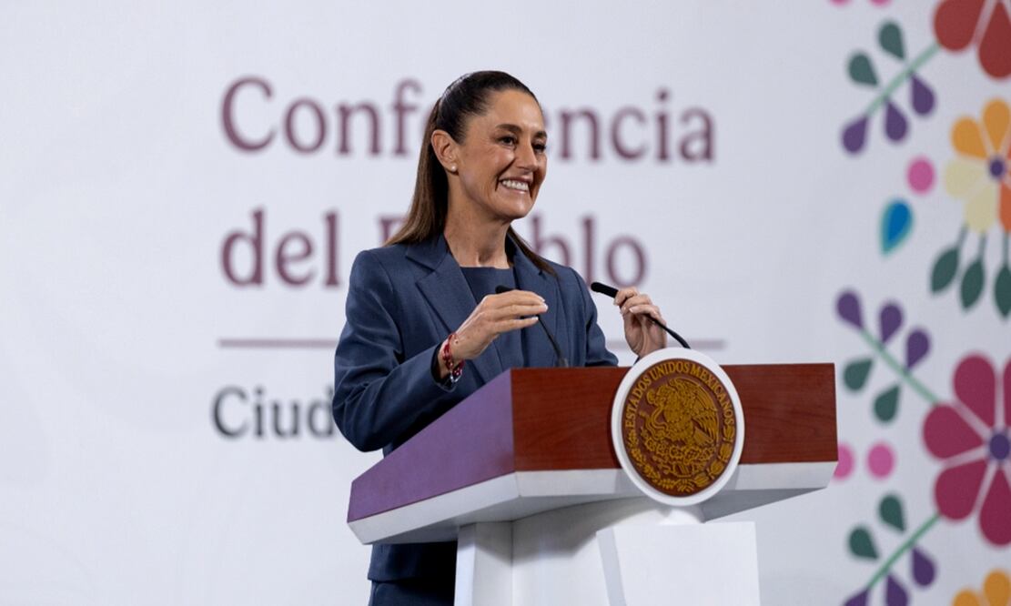 La presidenta Claudia Sheinbaum Pardo durante la mañanera del 17 de julio de 2025. Foto: Hugo Salvador/EL UNIVERSAL