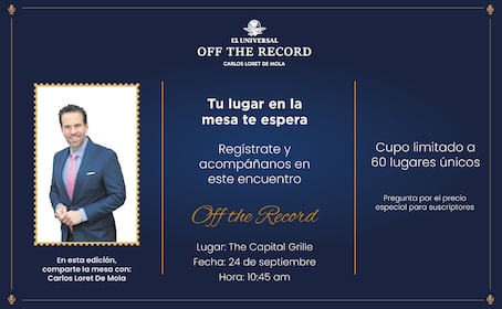 “Off The Record” tercera edición: desayuna junto a Carlos Loret de Mola