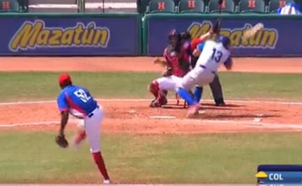 Bateador recibe pelotazo que lo deja 'noqueado' en el Colombia vs Cuba 