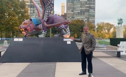 De la Fuente da bienvenida a alebrije en la plaza de la Naciones Unidas en Nueva York